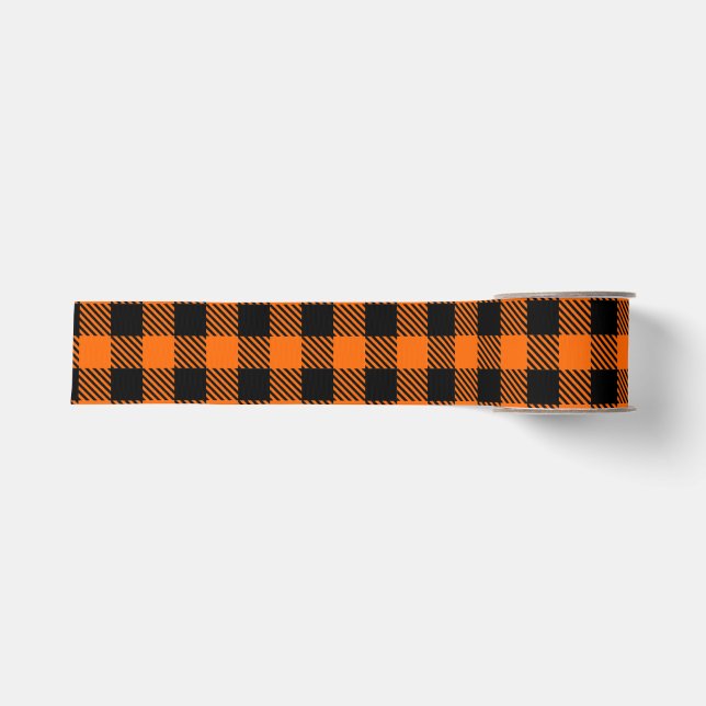 Ruban Gros-grain Ruban orange d'Halloween et ruban noir (Devant)