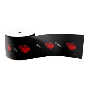 Ruban Gros-grain Ruban Red Hearts