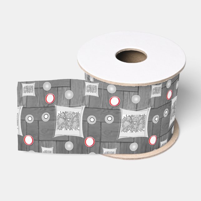Ruban Gros-grain ruban rouge gris (Bobine)