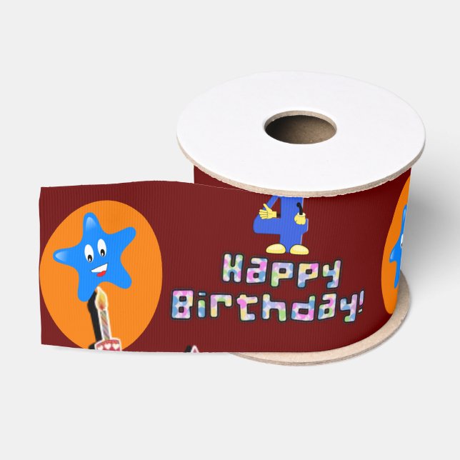 Ruban Gros-grain Ruban, Ruban #4 Anniversaire, Joyeux 4ème annivers (Bobine)