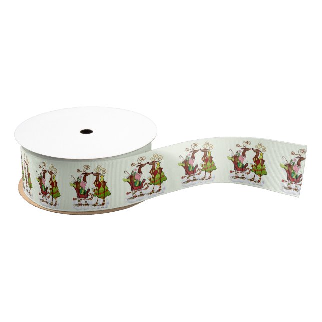 Ruban Gros-grain Silly Whimsey Christmas Mooks 1.3 SEULEMENT (Bobine)