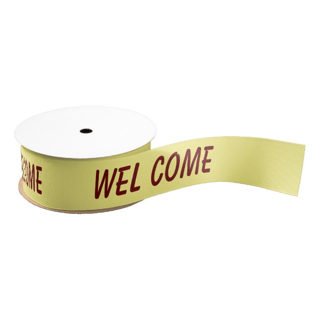 Ruban Gros-grain simple minimum ajouter votre texte nom monogramme  (Bobine)
