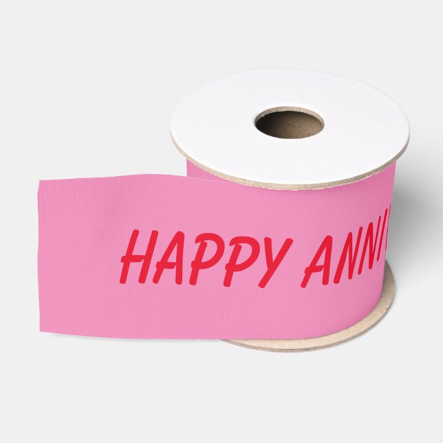 Ruban Gros-grain simple minimum ajouter votre texte nom monogramme  (Bobine)