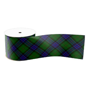 Ruban Gros-grain Sinclair tartan bleu vert plaid
