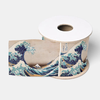 Ruban Gros-grain Sous la grande vague outre de Kanagawa