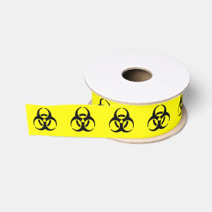 Ruban Gros-grain Symbole BioHazard Jaune