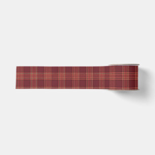 Ruban Gros-grain Tartan à carreaux rouge foncé