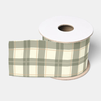 Ruban Gros-grain Tartan Sage Classique