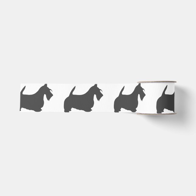 Ruban Gros-grain terrier écossais DK silhouette.png gris (Devant)