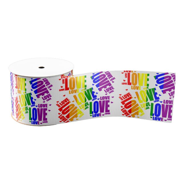 Ruban Gros-grain Texte d'amour de LGBT (Bobine)