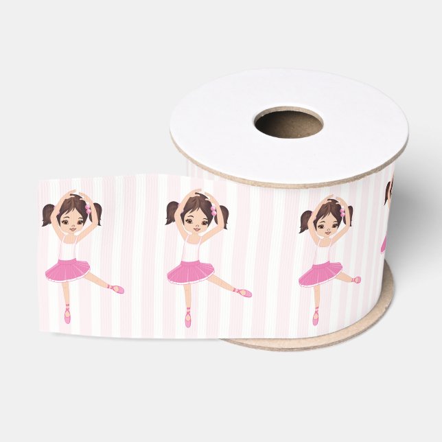Ruban Gros-grain Thème Ballerina rose Anniversaire (Bobine)