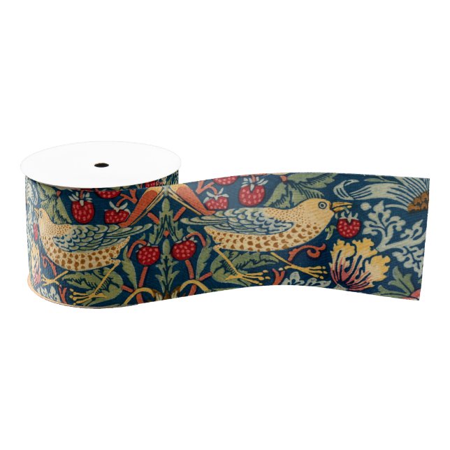 Ruban Gros-grain Thief de fraises par William Morris (Bobine)