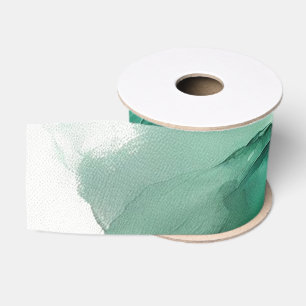 Ruban Gros-grain Tourbillons Vert Emeraude