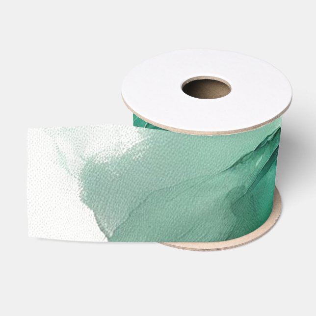 Ruban Gros-grain Tourbillons Vert Emeraude (Bobine)