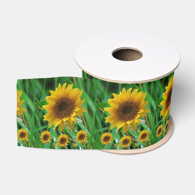 Ruban Gros-grain tournesols en ruban décoratif (Bobine)