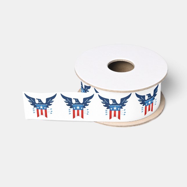 Ruban Gros-grain Toute American Eagle & Drapeau Patriotique Grosgra (Bobine)