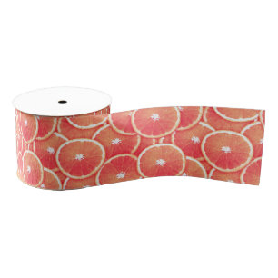 Ruban Gros-grain Tranches de pamplemousse rose