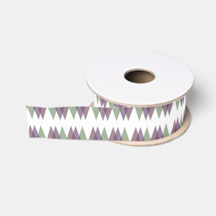 Ruban Gros-grain Triangles mauve et vert