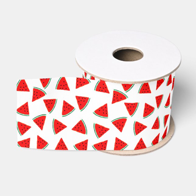 Ruban Gros-grain Triangles Motifs de pastèque (Bobine)