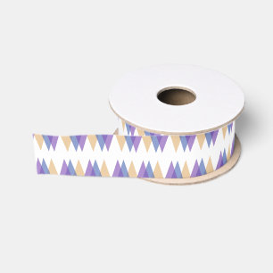Ruban Gros-grain Triangles pourpres, bleues et jaunes
