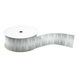 Ruban Gros-grain Triangles vert et lilas