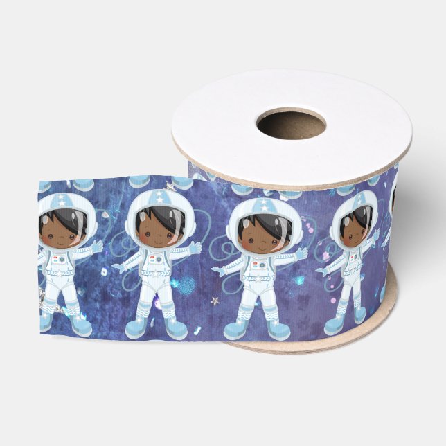 Ruban Gros-grain Un garçon astronaute Espace extra-atmosphérique (Bobine)