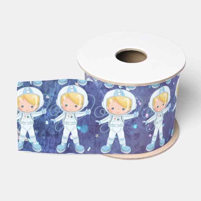 Ruban Gros-grain Un garçon astronaute Espace extra-atmosphérique (Bobine)