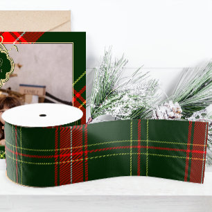 Ruban Gros-grain Vacances de Noël simple vert et rouge