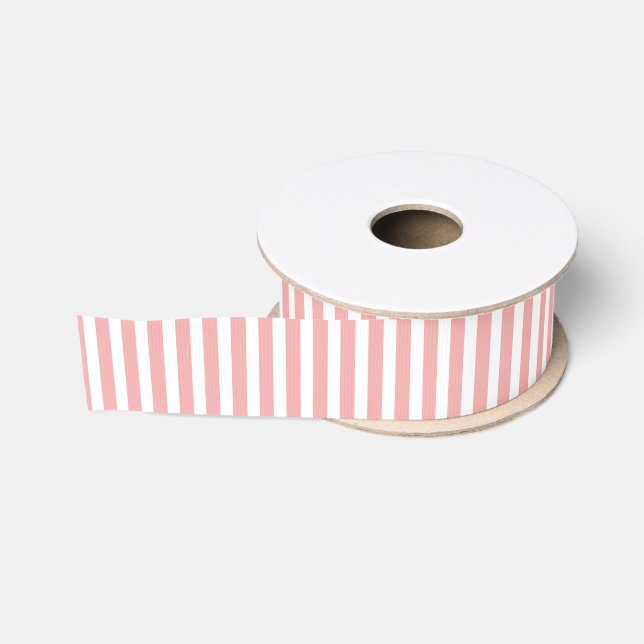 Ruban Gros-grain Valentines en rose et blanc (Bobine)