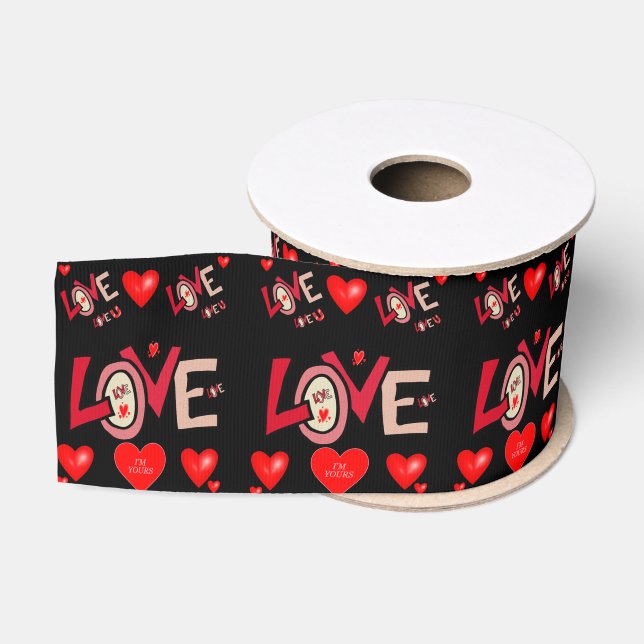 Ruban Gros-grain véntines de ruban décoratif amour (Bobine)