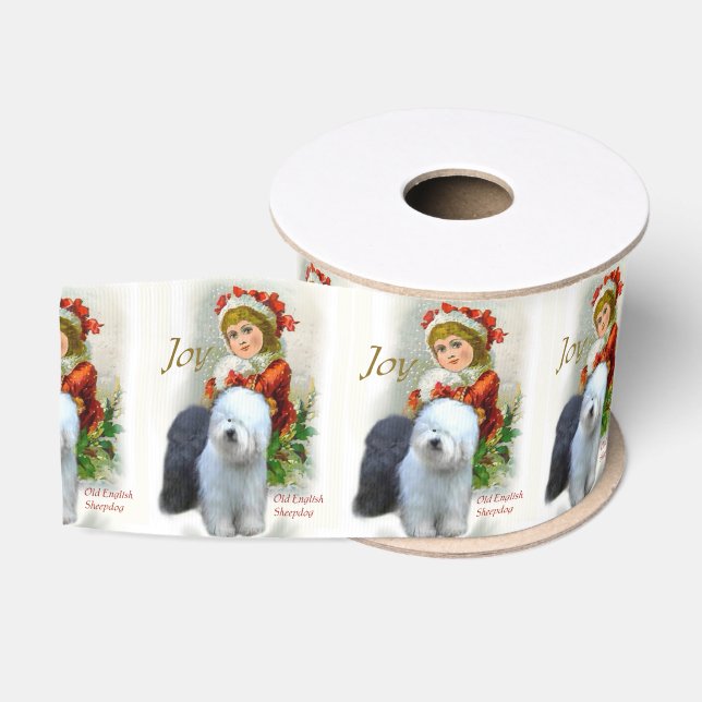 Ruban Gros-grain Vieux Noël de Sheepdog (Bobine)