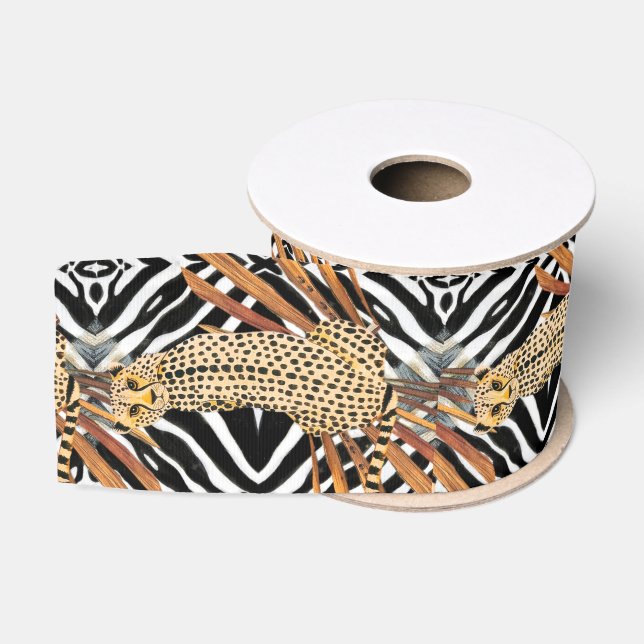 Ruban Gros-grain Wild Cheetah Wrapping Paper (Bobine)