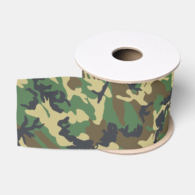 Ruban Gros-grain Woodland Camo (Bobine)