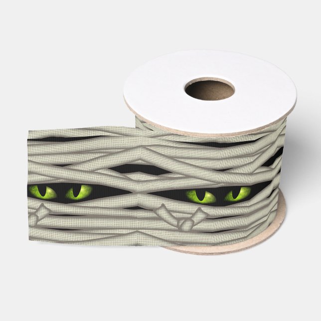 Ruban Gros-grain Yeux de maman Halloween Green ID685 (Bobine)