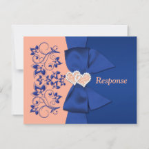 RUBAN IMPRIMÉ Carte de réponse de mariage florale