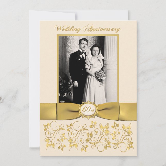 RUBAN IMPRIMÉ Invitation 60e anniversaire (Devant)