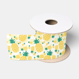 Ruban large en satin 3 pouces d'ananas, bassin de 