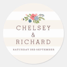 Ruban mariage - Sticker rose