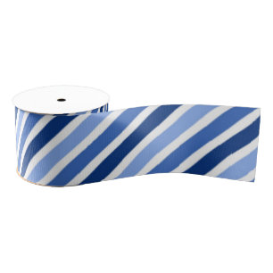 Ruban rayé de gros-grain : Rayures bleues et