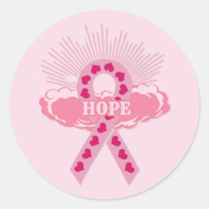 Ruban Rose De L'Espoir Stickers Rond