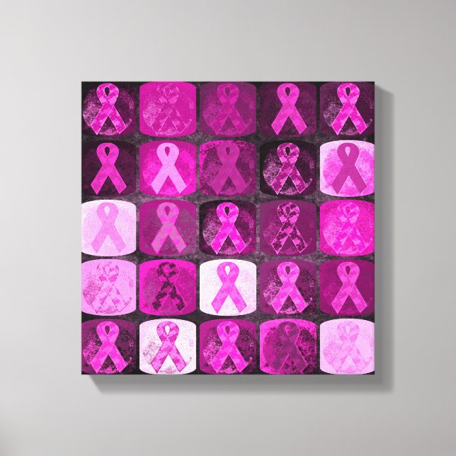 Ruban rose, toile de sensibilisation au cancer du  (Recto)