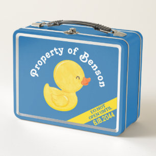 Rubber Duck 1st Birthday Time Kapselmitte Box Metall Brotdose