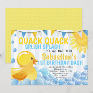 Rubber Duck Anniversaire Fête Invitation Invitatio
