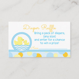 Rubber Duck Baby Duck Diaper Raffle Ticket Begleitkarte