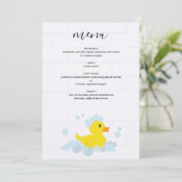 Rubber Duck Baby Duck Menükarte