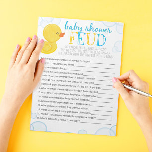 Rubber Duck Baby Showdusche Feud Game Pack Notizblock