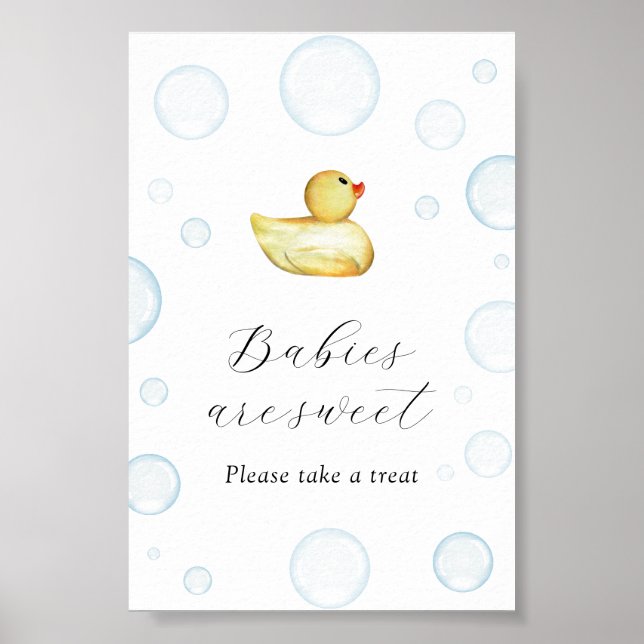 Rubber Duck Baby Shower Babys sind süße Favoriten Poster (Vorne)