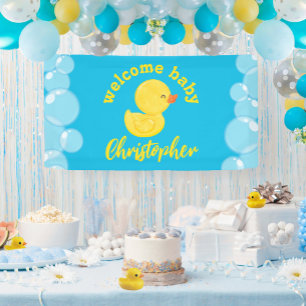Rubber Duck Begrüßungsname Baby Name Hängend Vinyl Banner