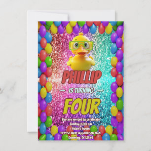 Rubber Duck benutzerdefinierte Charakter-Geburtsta Einladung
