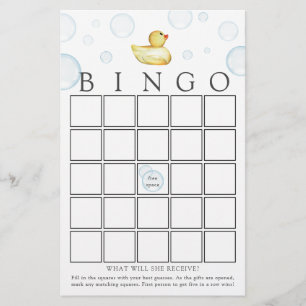 Rubber Duck Bingo Baby Showkarte